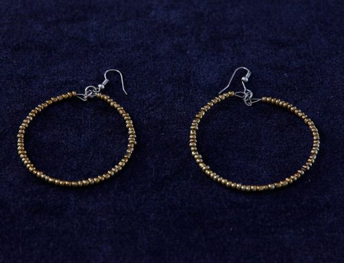 Gold hoop 2 inch earrings