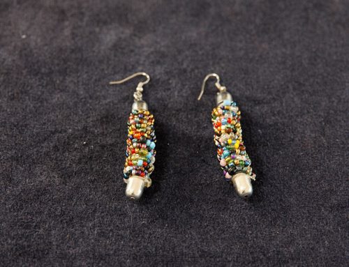 Tubular multicolor 3 inch earrings